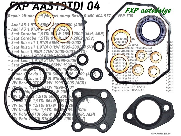 Kuro siurblio Bosch 0 460 404 977 remkomplektas